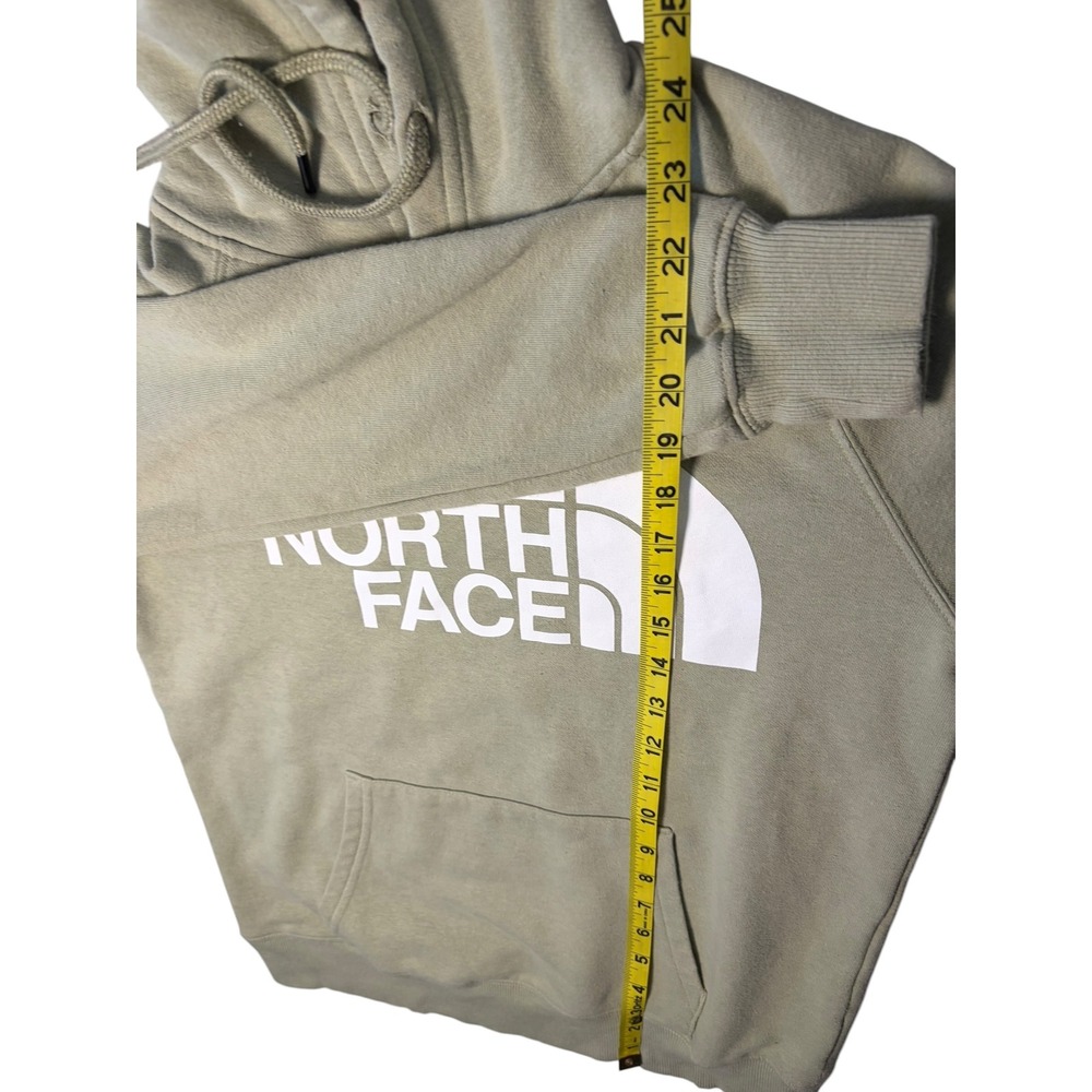 The North Face Womens Half Dome Hoodie Sage Green Fleece Pullover Logo XS - Picture 4 of 6